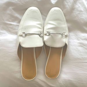 White and silver mules